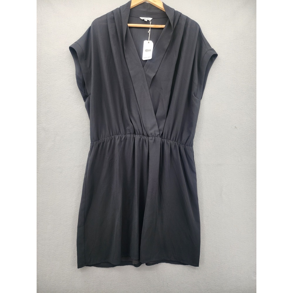 Naked Zebra Black Surplice V-Neck Elastic Waist Mini Dress Plus Size 3X New Tags